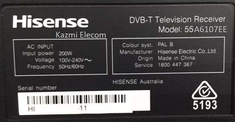 Hisense 55A6107Ee