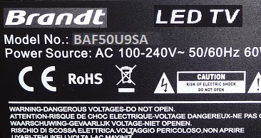 Brandt BAF50U9SA Software Free Download