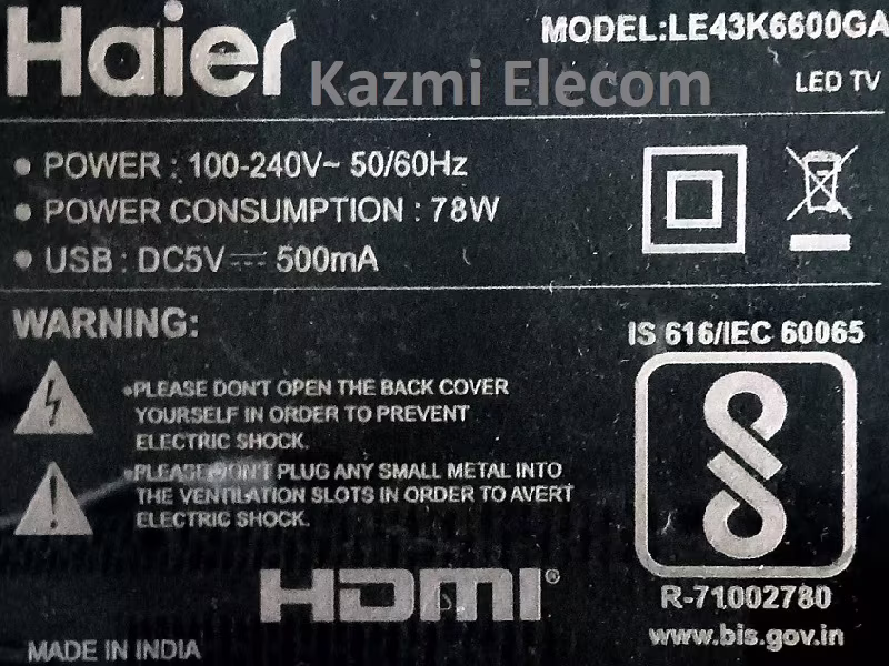 Haier Le43K6600Ga